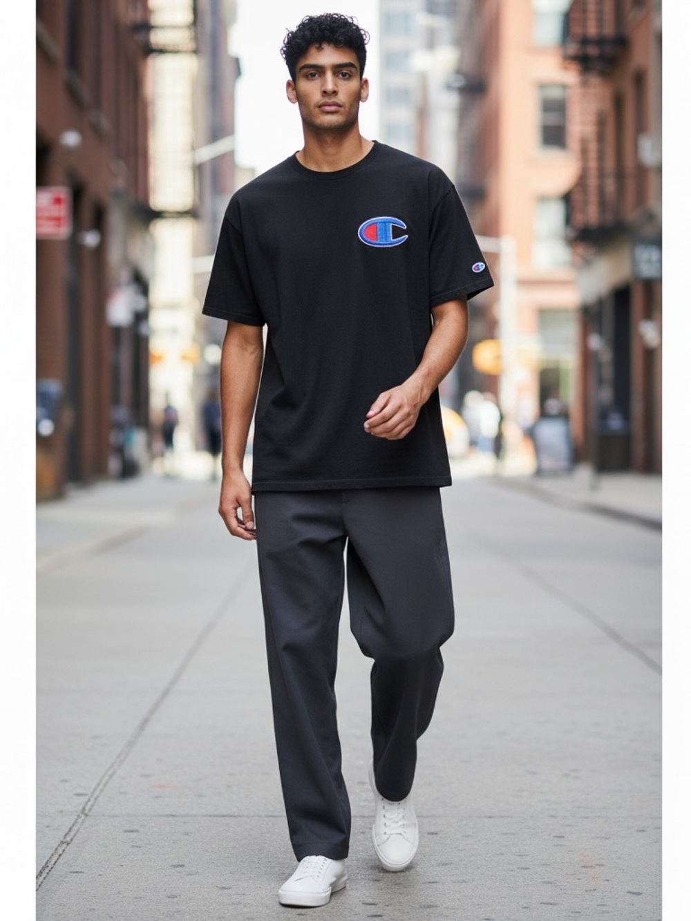 Champion‎ Retro Men’s M Shirt Short Sleeve Logo Tee Streetwear Vintage Inspired